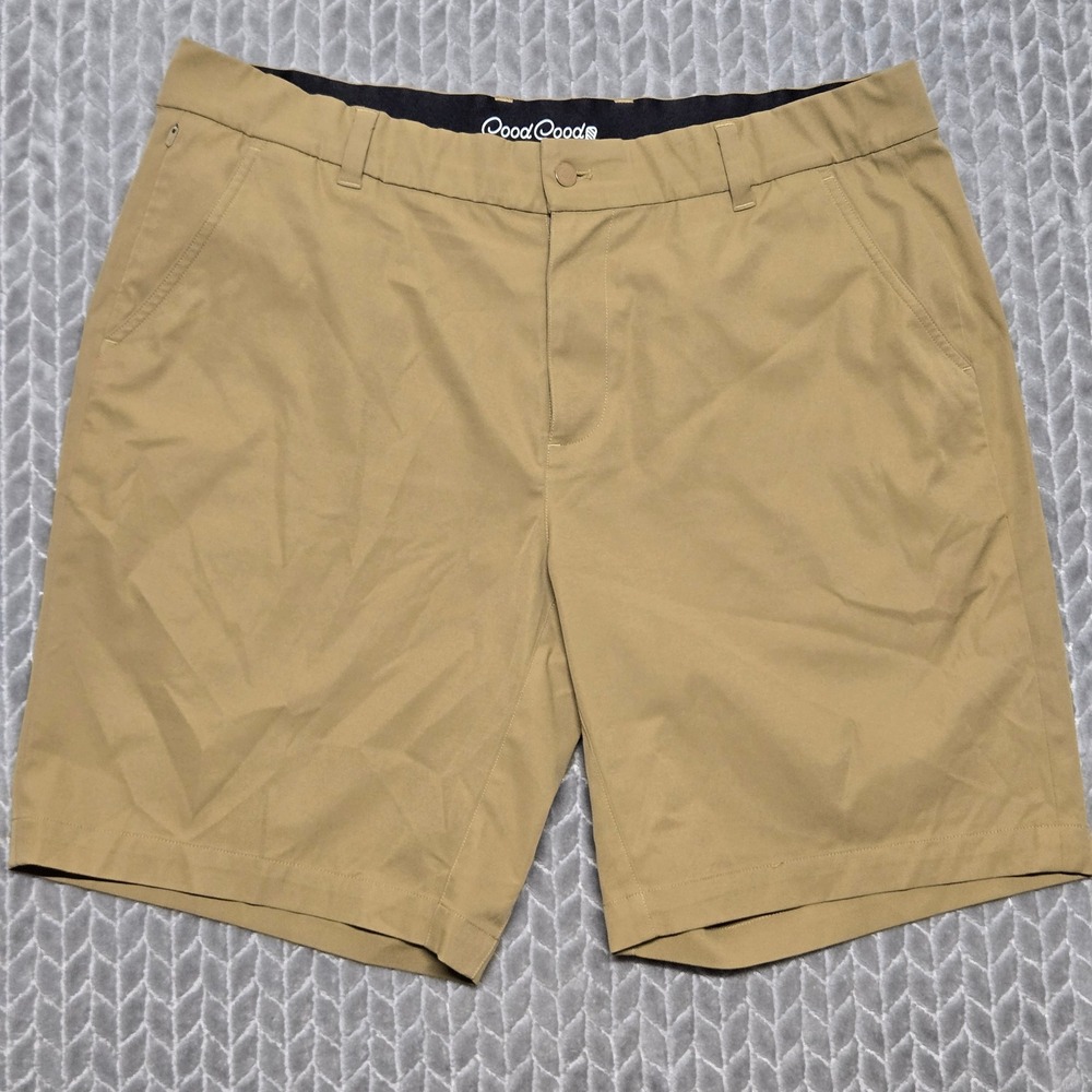 Good Good Golf Mens Khaki Tan Performance Shorts Size 36 Waist Fighting For Par